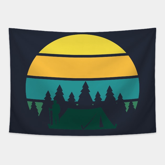Camping Retro Tapestry by Hashop