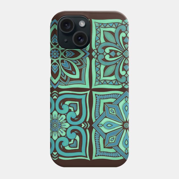 Moroccan Tiles - teal Phone Case by AprilAppleArt