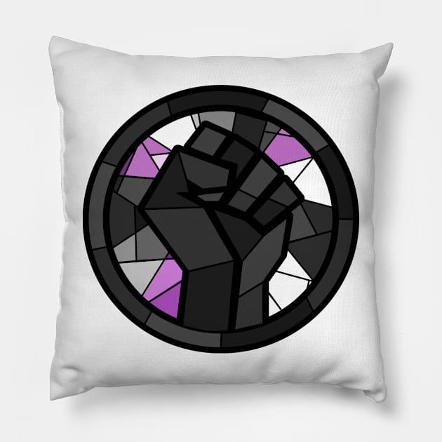 BLM Stained Glass Fist (Ace) Pillow by OctopodArts