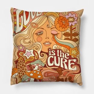 Love is the Cure - Trippy Caramel Pillow