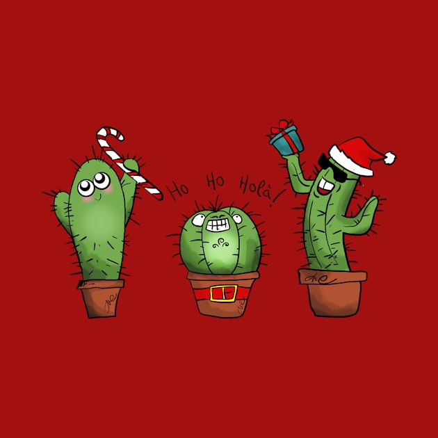 Cacti familly ready for christmas by PolygoneMaste