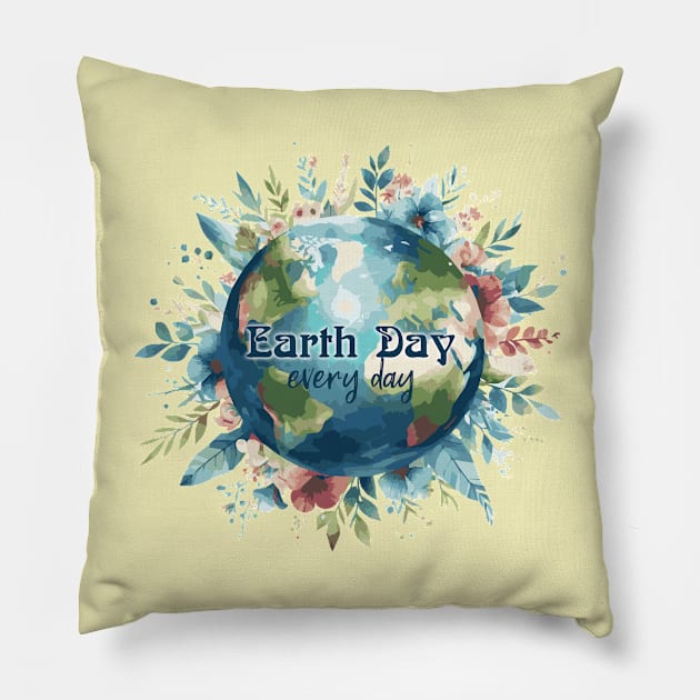 Earth Day Every Day Pillow by Heartsake