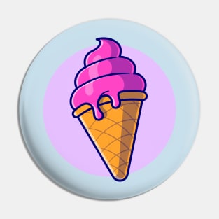 Ice Cream Cone Cartoon Pin