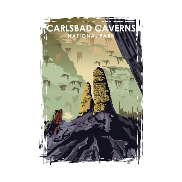 Carlsbad Caverns National Park Vintage Travel Poster by jornvanhezik