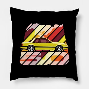 Yellow 81 Ford Fox Body Mustang Pillow