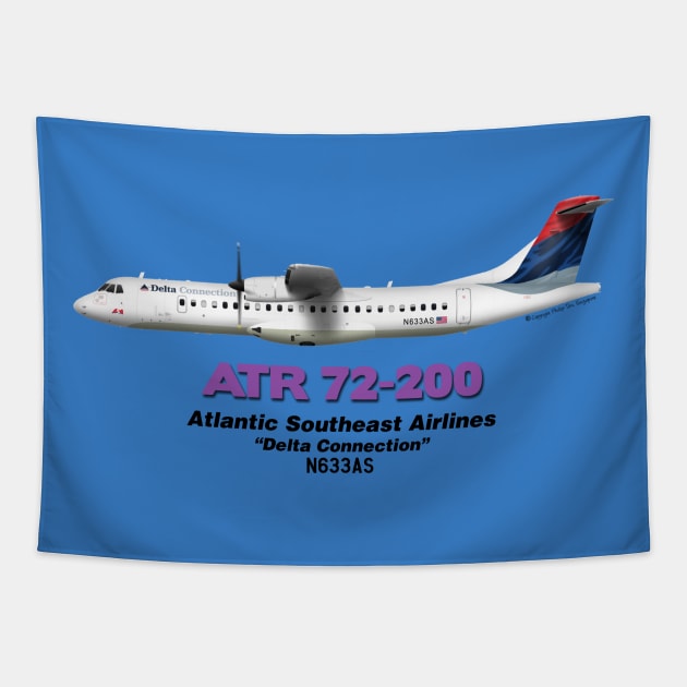 Avions de Transport Régional 72-200 - Atlantic Southeast Airlines "Delta Connection" Tapestry by TheArtofFlying