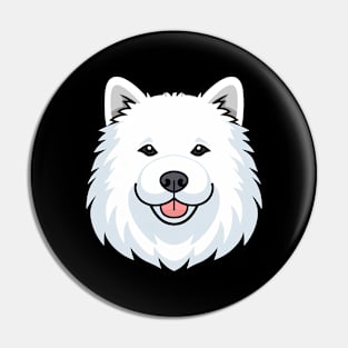 Samoyed Smiling Sammy Dog Face Pin