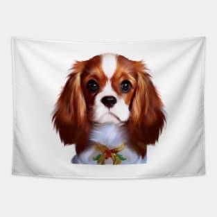 Cute Cavalier King Charles Spaniel Drawing Tapestry