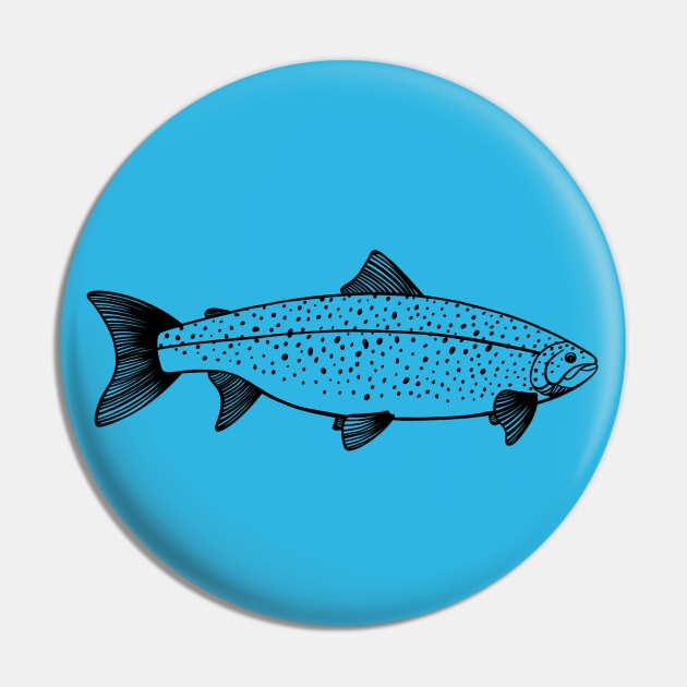 Landlocked Atlantic Salmon Ink Art - cool fish design - light colors Pin by Green Paladin