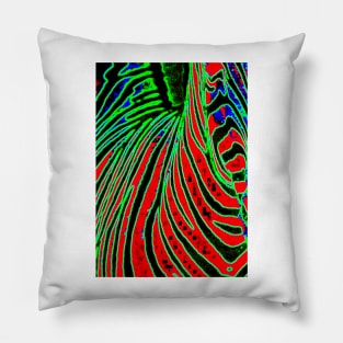 Neon red stripes Pillow