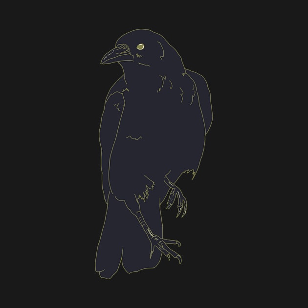 Black Crow perching by krisevansart