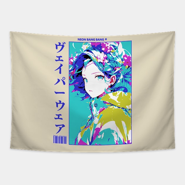 Japanese Anime and Manga Streetwear Geisha Girl Tapestry by Neon Bang Bang