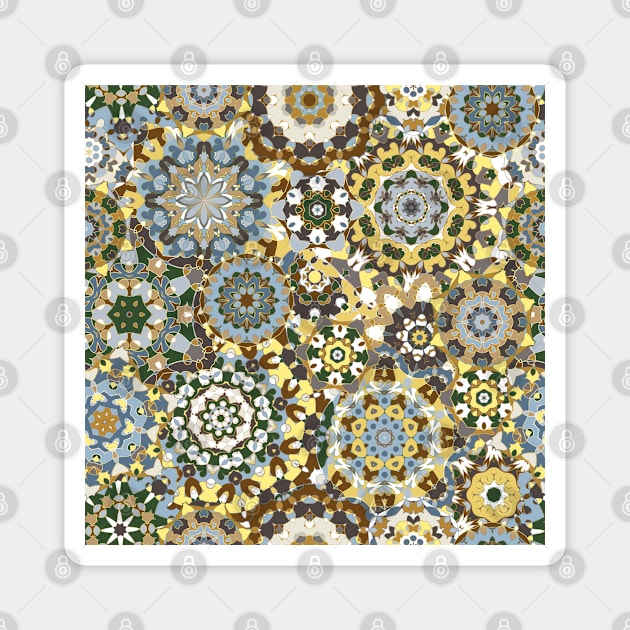 Seamless pattern with floral mandala Magnet by IrinaGuArt