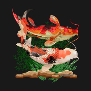 Koi Fish Aquatic Life Sea Creature Lover's Novelty Gift T-Shirt