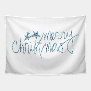 merry chrismas blue Tapestry