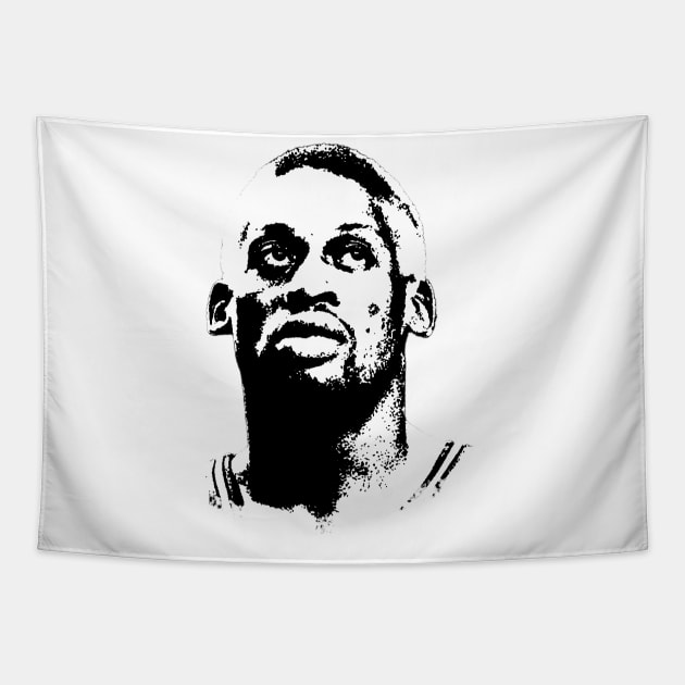 Dennis Rodman Portrait Tapestry by phatvo