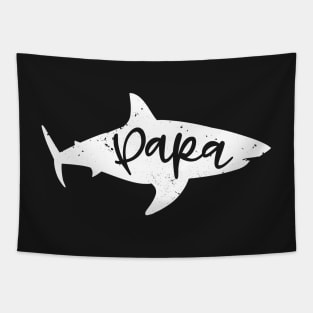 Papa Shark Fin Daddy Distressed Tapestry