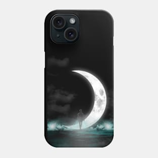 Silhouette next to the moon Phone Case