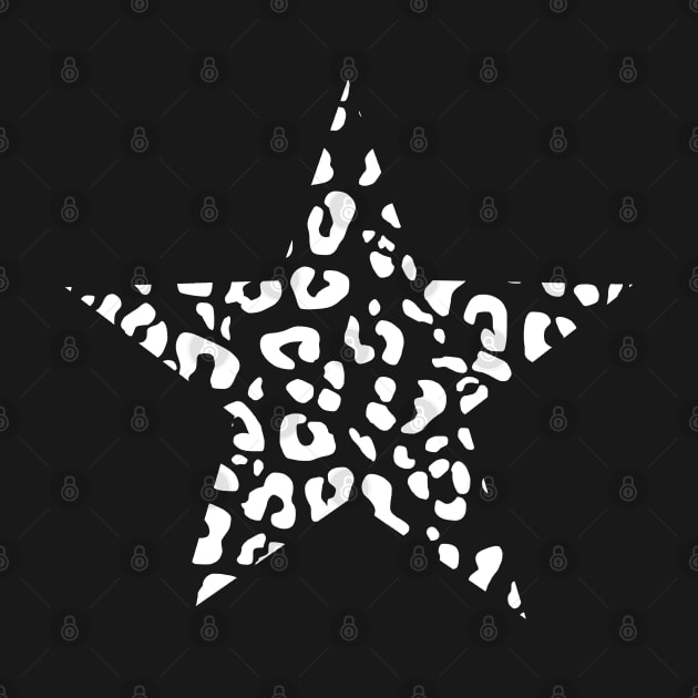 Cutout White Leopard Print Star by bumblefuzzies