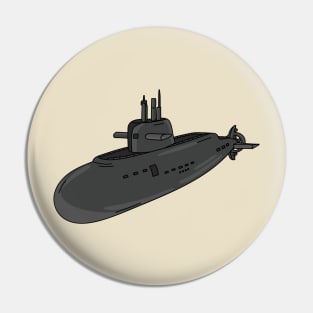 Submarine cartoon illustration Pin