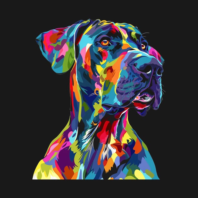 Great Dane Colorfull Pop Art Design For Dog Onwer by karishmamakeia