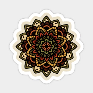 Brown and Green Mandala Magnet