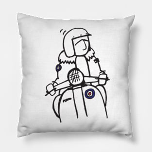 Retro Scooter, Classic Scooter, Scooterist, Scootering, Scooter Rider, Mod Art Pillow