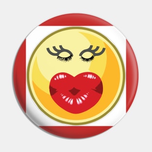 Kiss Face Pin