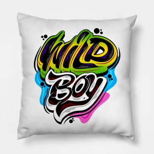 Wild Boy Typography Lettering Pillow