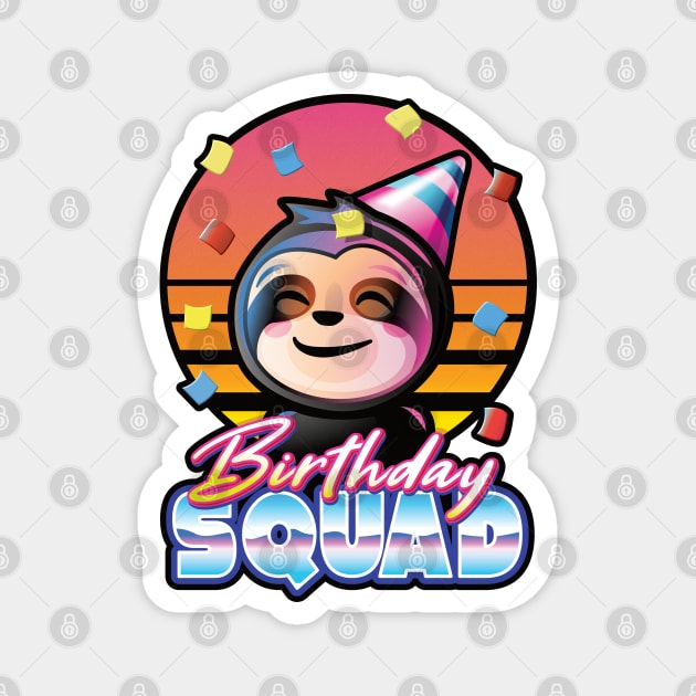 Birthday squad sloth boys girls party celebration Magnet by PnJ