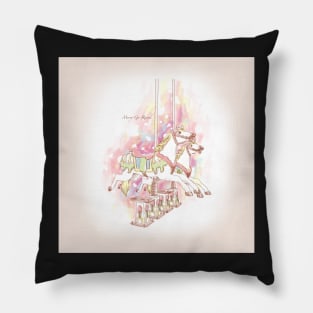 Pastel Carousel Horses Pillow