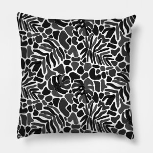 Matisse Black and White Inverted Tropical Leaves Pillow