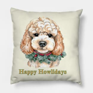 Happy Howlidays Cockapoo Pillow