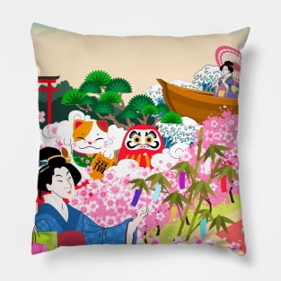 Asian Art Fantasy Pillow