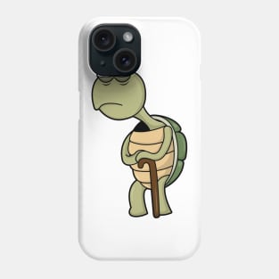 Turtle with Shell & Walking stick Phone Case