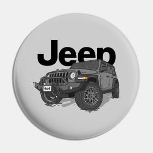 Grey Jeep Wrangler Rubicon Pin