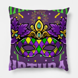 Mardi Gras Birthday Yall Pillow