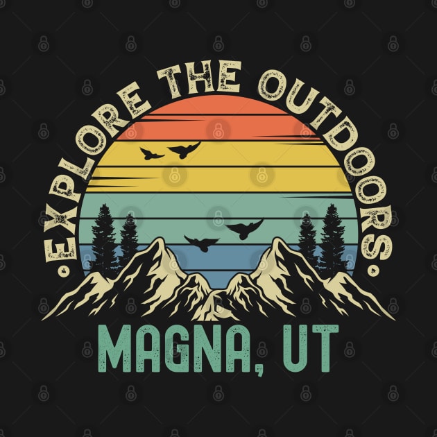 Magna, Utah - Explore The Outdoors - Magna, UT Colorful Vintage Sunset by Feel Good Clothing Co.