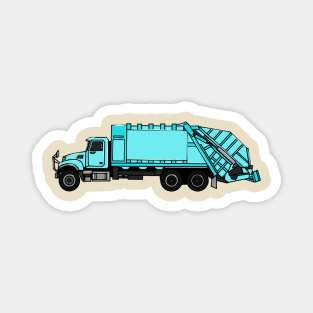 Garbage truck cartoon illustration Magnet