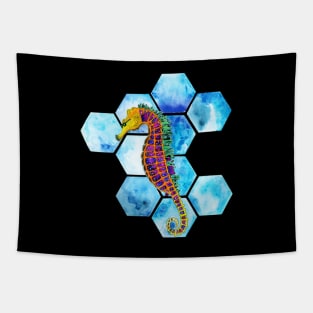 Hex Seahorse Tapestry