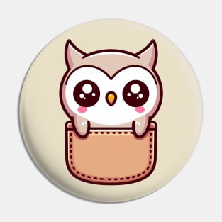 Baby Owl in Pocket Kawaii Bird Lover Pin