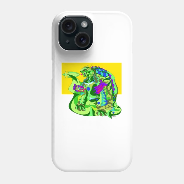 gamera the tortoise kaiju ecopop in mexican patterns art atomic Phone Case by jorge_lebeau