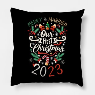 our first Christmas merry and married Pillow