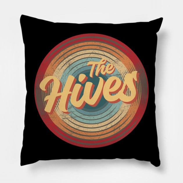 the hives vintage circle Pillow by musiconspiracy