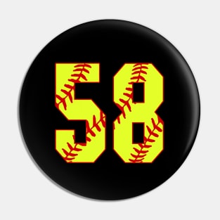 Fastpitch Softball Number 58 #58 Softball Shirt Jersey Uniform Favorite Player Biggest Fan Pin