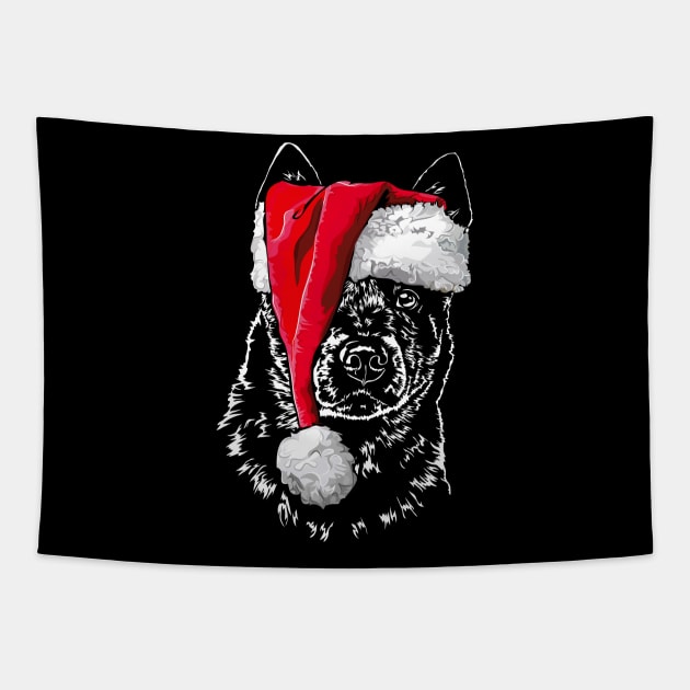 Cattle Dog Santa Christmas dog Blue Heeler gift Tapestry by wilsigns