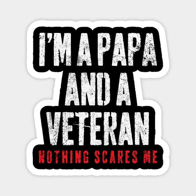 Papa Veteran Father Father's Day Vintage Magnet by CreativeGiftShop