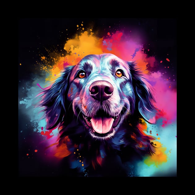 Labrador Retriever Dog in Colourful Paint Splashes by Geminiartstudio