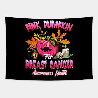 Pink Pumpkin For Breast Cancer Awareness Month Tapestry