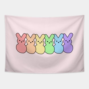 Pastel Rainbow Bunnies Tapestry